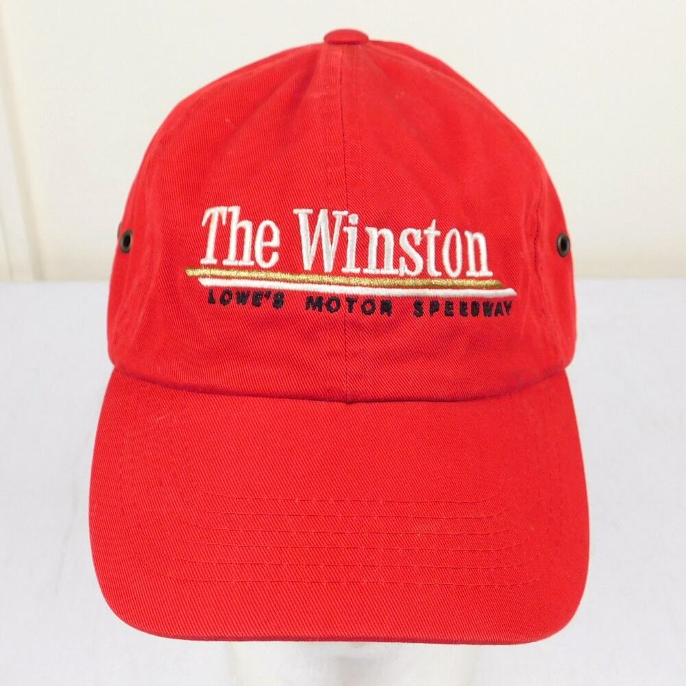 Vintage NASCAR The Winston Lowe's Motor Speedway Hat Red Adjustable